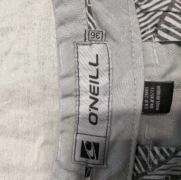 O'neill gray shorts plaid textured stitching sz 36 - Picture 3 of 5